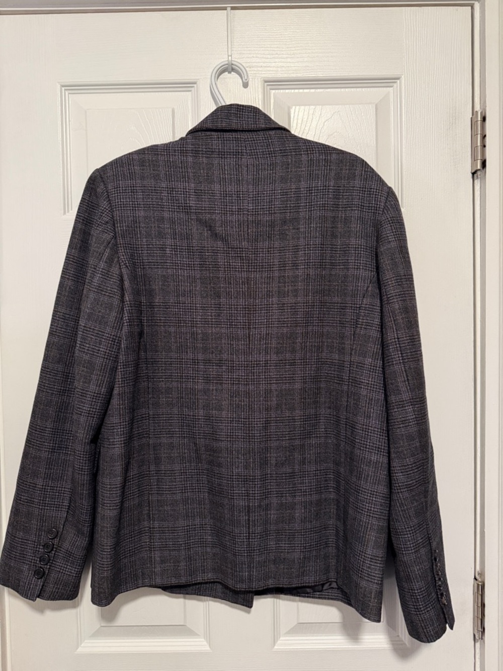 The Frankie Shop C’Noir Danae Check Oversized Double Breasted Blazer One Size - Picture 8 of 9